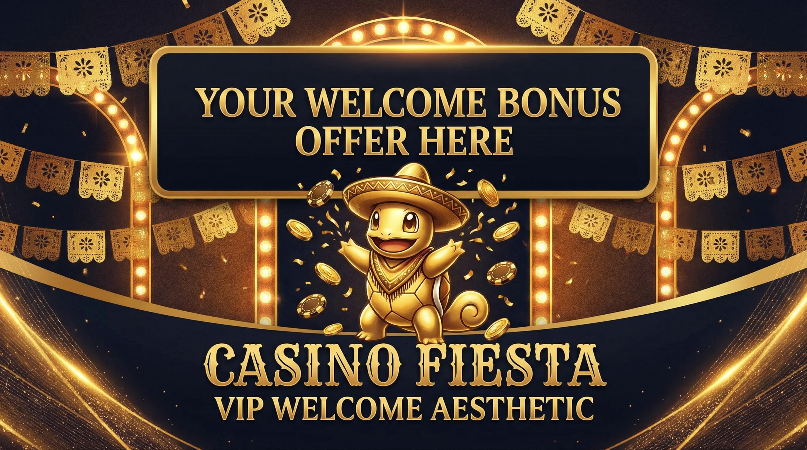 Promoción de bienvenida Poker Stars México con tortuga dorada celebrando