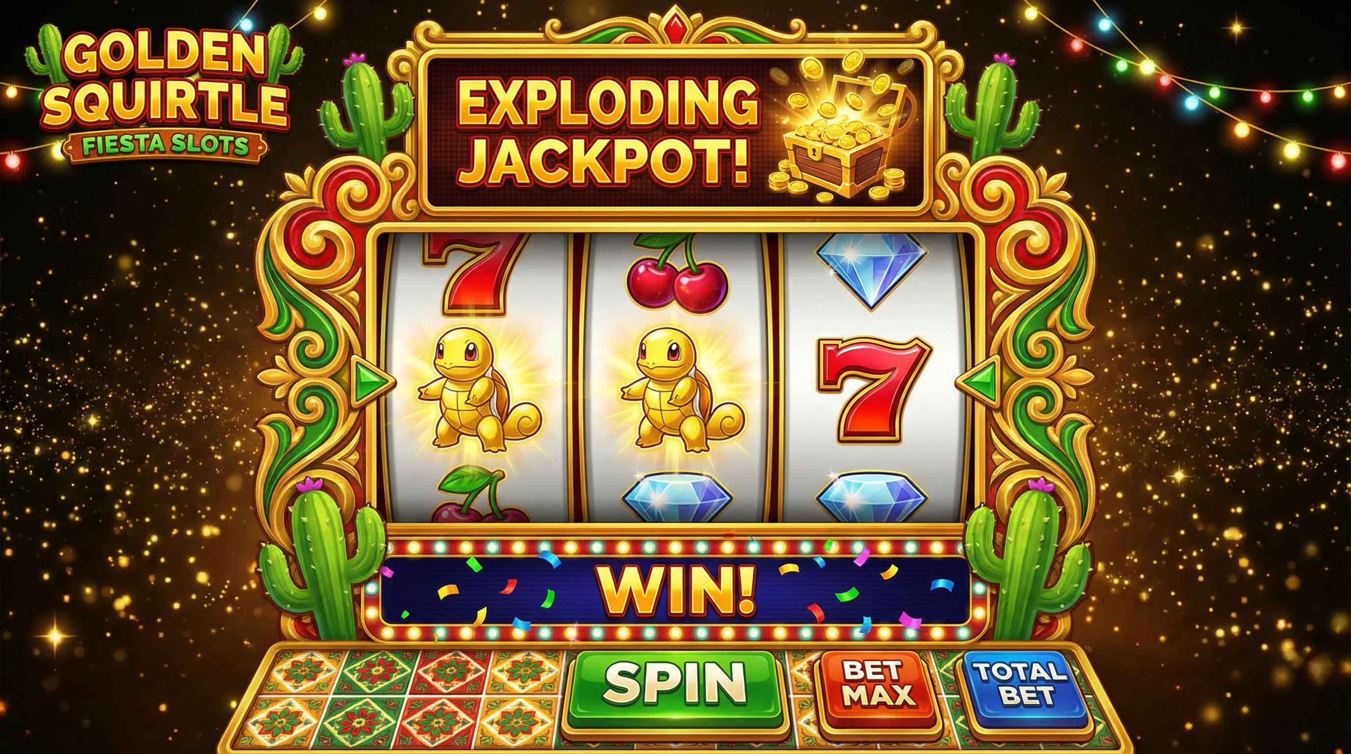 Tragamonedas Golden Squirtle con jackpot explosivo y símbolos mexicanos